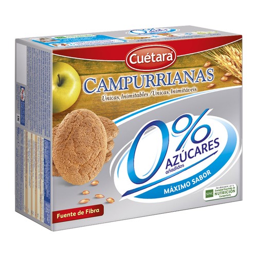 CUÉTARA Galletas campurrianas 0% sin azúcares añadidos CUÉTARA 400 gr,