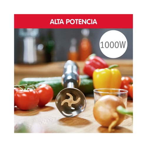 Batidora de mano MOULINEX Quickchef DD65H810, 1000W, 10 velocidades + turbo, incluye picador, varilla y accesorio puré.