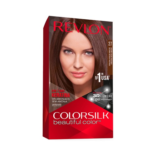REVLON Colorsilk Tinte de pelo tono 027 Castaño cálido profundo.