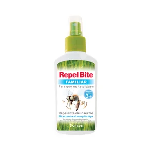 REPEL BITE Spray repelente de insectos, eficaz contra el mosquito tigre REPEL BITE Familiar 100 ml