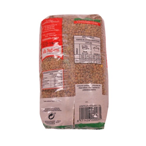 LA PEDRIZA Lentejas Pardina paquete de 1 kg.