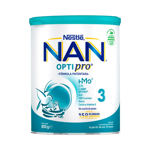 NAN Leche en polvo de crecimiento, a partir de 12 meses NAN Optipro 3 800 g.