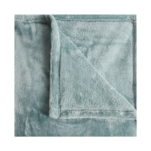 Manta de franela 240x220cm. color azul claro 100% poliéster 260g/m² ACTUEL.