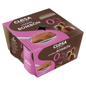 CLESA Crema de chocolate bombón, con solo 0.7% materia grasa CLESA 4 x 125 g.