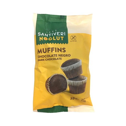 SANTIVERI Magdalenas chocolate sin gluten SANTIVERI 210 g.