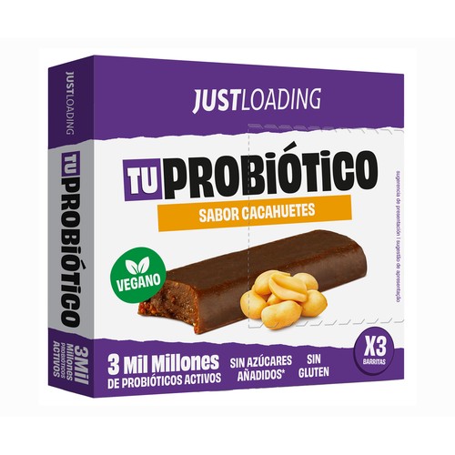 JUSTLOADING Barrita de frutos secos con probióticos 3x35 gr.