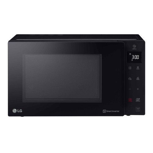 Microondas con grill LG MH6535GIB, color negro, Smart Inverter, capacidad 25L, potencia: 1000W, Grill: 900W.