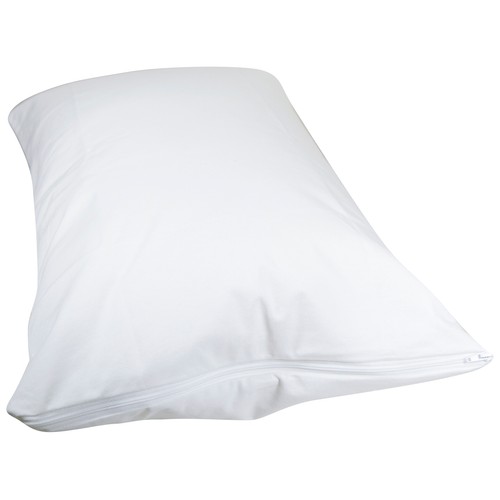 Funda protectora de almohada 100% algodón con tratamiento antiácaros, color blanco, 90cm., PRODUCTO ALCAMPO.