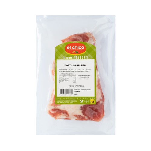 EL CHICO Costilla salada al vacio, elaborada sin gluten ni derivados lacteos