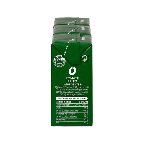 ORLANDO Tomate frito con aceite de oliva virgen extra ORLANDO brik de 3 uds x 212 g.