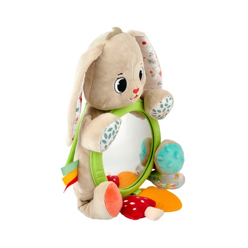 Peluche Leo el conejo, con Espejo y Actividades para bebé, desarrollo sensorial y cognitivo. Diferentes posicionamientos +0 Meses ONE, TWO FUN Baby