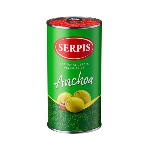 SERPIS Aceitunas verdes rellenas anchoa 150 g.