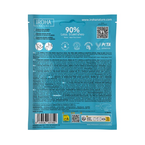 IROHA NATURE Parches anti - granos XL, para eliminar varios a la vez 5 uds.