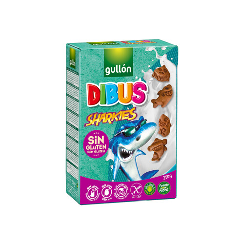 Galletas sin gluten, elaborada especialmente para celiacos. GULLÓN DIBUS 250 g.