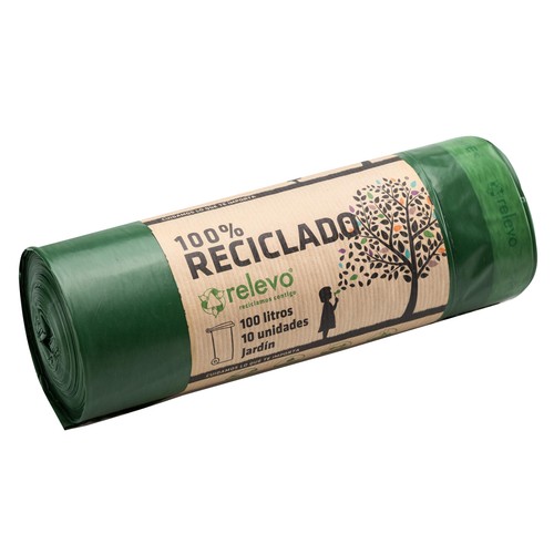 Imagen de Bolsas basura 100 % reciclada RELEVO 100 l. 10 uds.