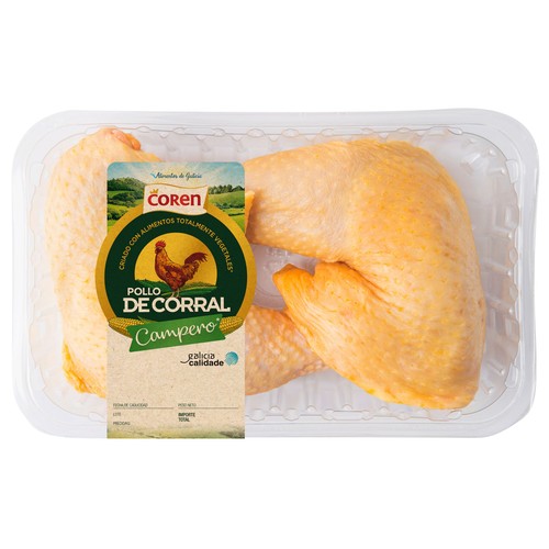 COREN Muslos con piel de pollo de corral (campero) Bandeja