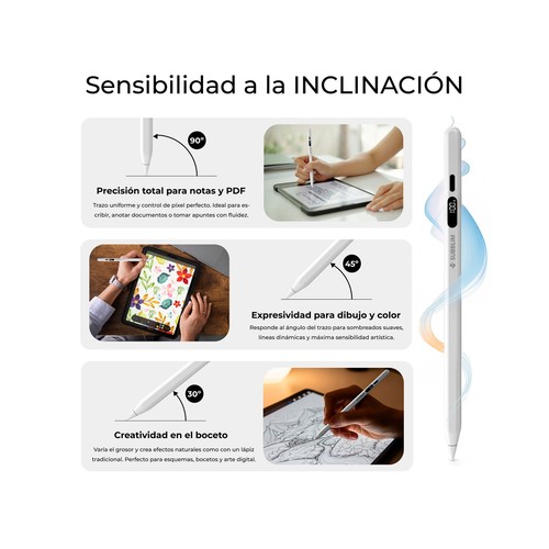 Lápiz universal para pantalla SUBBLIM NoteFlow, punta 0,9 mm, autonomía hasta 10 horas