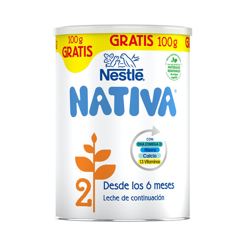 NATIVA 2 de Nestlé Leche (2) de continuación a partir de los 6 meses 800 g.