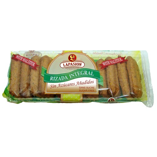 Rizada integral con maltitol, harina y salvado de trigo LAPASION bolsa 180 g.