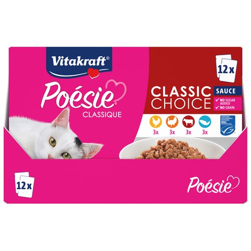 VITAKRAFT Pienso húmedo para gatos a base de carne en salsa VITAKRAFT Poesie Classic 12x85 gr.