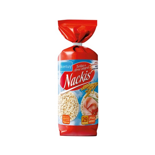 Tortitas de arroz integral Nackis de BICENTURY 130 g.