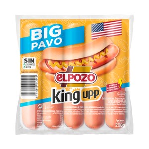 EL POZO Big pavo king upp Salchichas cocidas de pavo, sabor ahumado 200 g.