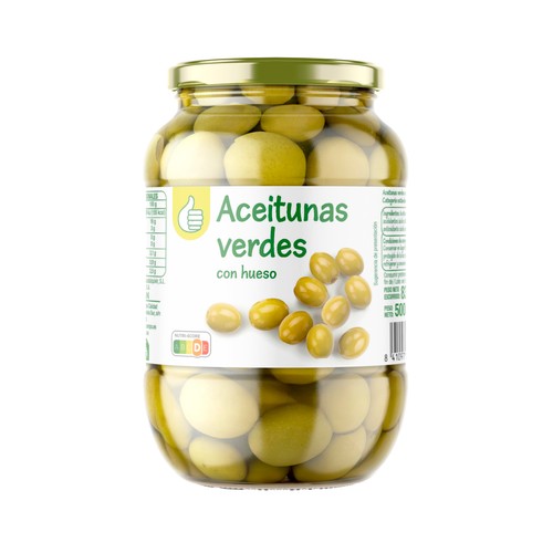 AUCHAN ECONOMICO Aceitunas verdes con hueso - 500 gr