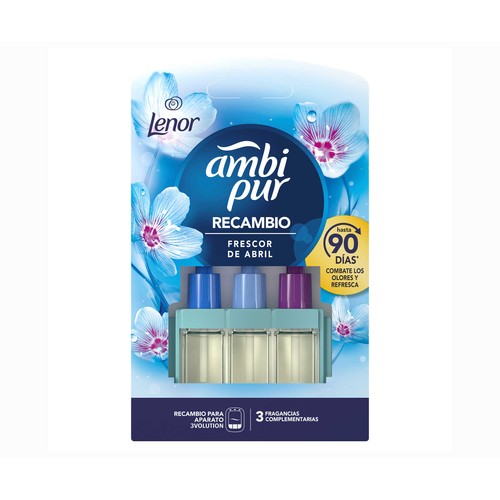 AMBIPUR Recambio ambientador eléctrico frescor de abril 3 vol 30 ml.