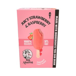 Polos de fresa y frambuesa 4 x 65 ml.