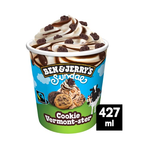 BEN & JERRY"S Tarrina de helado de nata con galletas y trocitos de chocolate sundae 427 ml.