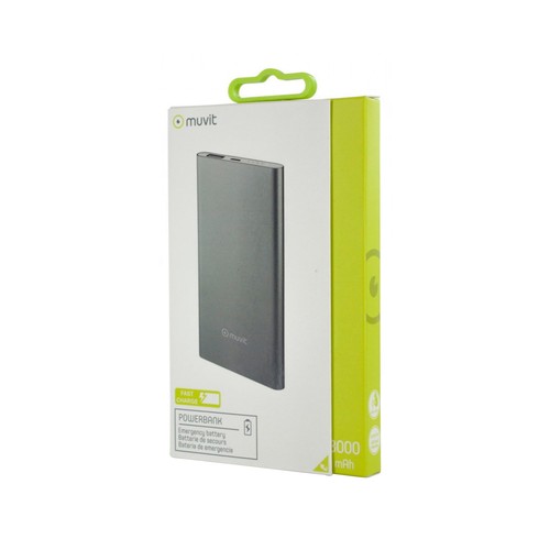 Batería portátil MUVIT Power Bank, 3000mAh, 2A, Micro-USB/USB.