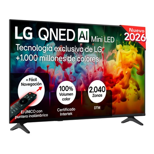 Televisión 127 cm (50") QNED MINILED LG 50QNED70B6C, 4K, WebOS, Dolby digital plus, USB, 3HDMI, 60Hz.