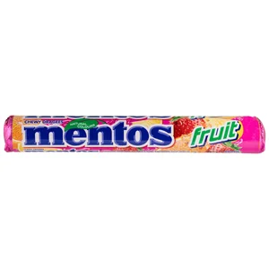MENTOS Roll de caramelos masticables con zumo de frutas 38 g.