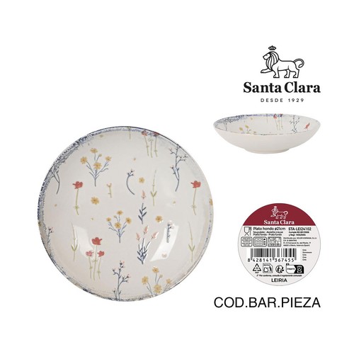 Plato hondo 21cm leiria monaco . SANTA CLARA