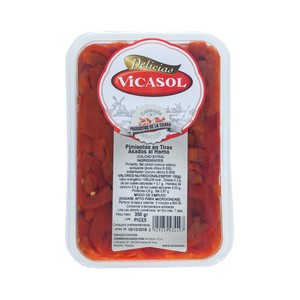 Imagen de VICASOL Pimientos rojos asados en tiras 350 g.