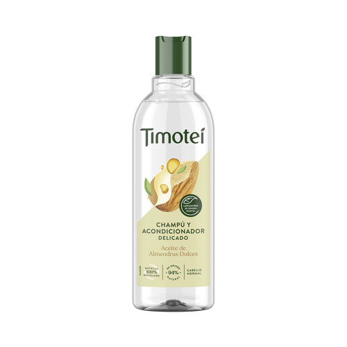 TIMOTEI Champú y acondicionador, con aceite de almendras dulces, para cabellos normales TIMOTEI Delicado 400 ml.