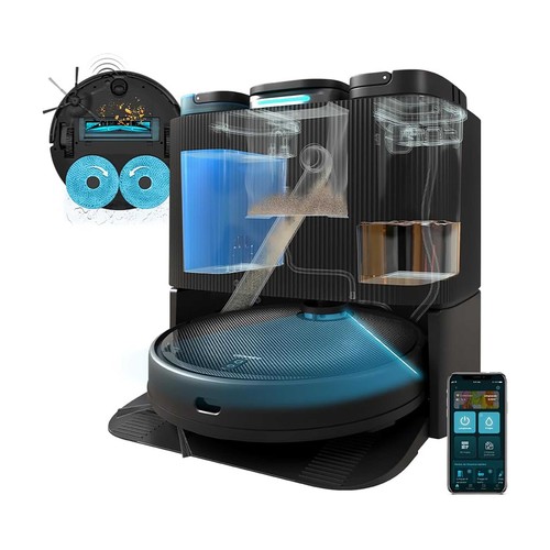 CECOTEC Conga 11090 Spin Revolution Home&Wash. Robot aspirador y friegasuelos con base autovaciado.