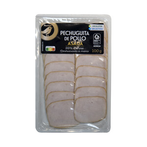 ALCAMPO GOURMET Pechugita de pollo asada y cortada en finas lonchas ALCAMPO GOURMET 100 g.
