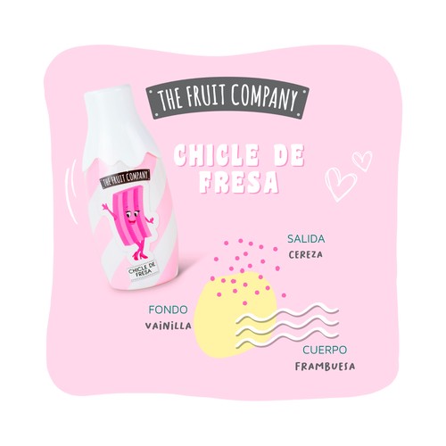 THE FRUIT COMPANY Eau de toilette para mujer con vaporizador en spray y fragancia a chicle de fresa 40 ml.