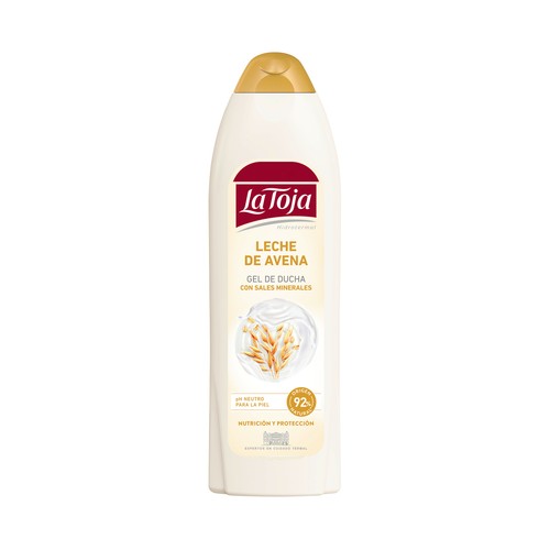 LA TOJA Gel para baño o ducha con sales minerales y leche de avena 600 ml.