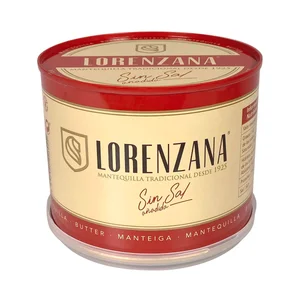 LORENZANA Lata de mantequilla tradicional sin sal añadida LORENZANA 500 g.
