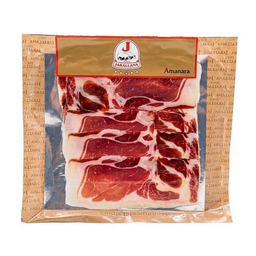 FINCA JARALLANA Paleta de cebo ibérica (50% raza ibérica) cortada en lonchas 100 g. 
