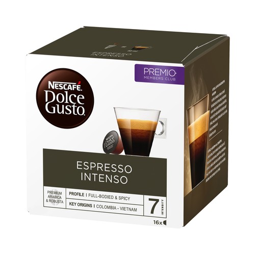 Café espreso intenso en cápsulas, Intensidad 7 NESCAFÉ DOLCE GUSTO 18 uds. 128 g.