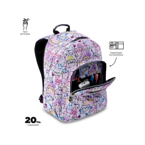 Mochila acuareles glitter - paws. TOTTO