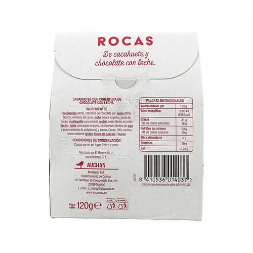 VENDOME Rocas de chocolate con leche y cacahuete 120 g.