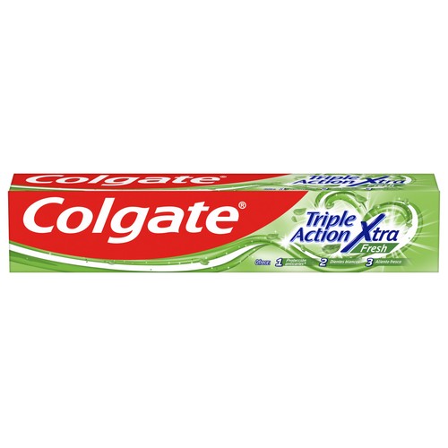 COLGATE Triple action extra fresh Pasta de dientes con flúor y triple acción 75 ml.