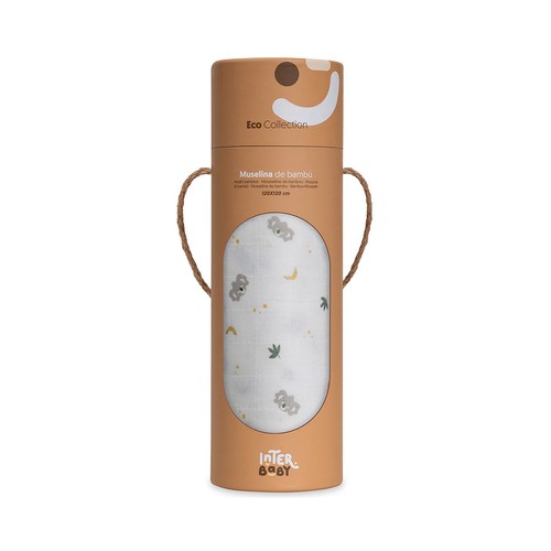 Pañal de tela, diseño koala, color blanco, INTERBABY.