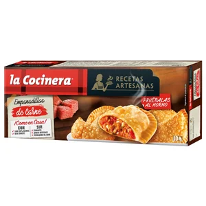 LA COCINERA Empanadillas de masa crujiente, rellenas de carne de origen 100% nacional Recetas artesanas 10 uds.