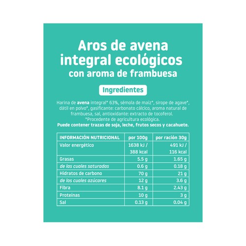 SMILEAT Kids Cereales ecológicos con avena integral 300 g.