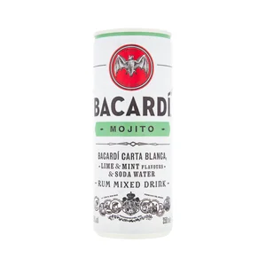 BACARDI Combinado Bacardí carta blanca mojito Lata de 25 cl.